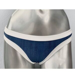 Seafolly Nwt Denim Blue Block Party Hipster Bottom Bikini Swim AUS 10 - US 6